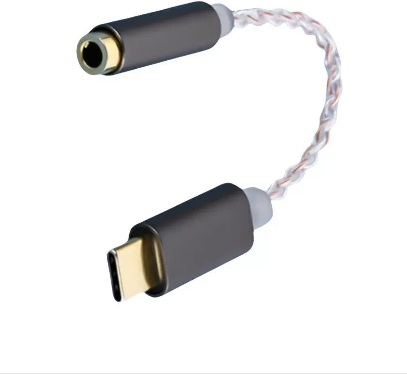 INF Type-C auf 3.5mm DAC Digital Audio Kopfhörerverstärker Adapter – Hochauflösende Klangqualität Schwarz
