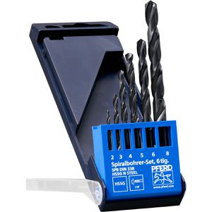 PFERD-TOOLS Bohrer STEEL HSS-G N, 25298003, 6-teiliges Set, 2-8 mm, Metallbohrer