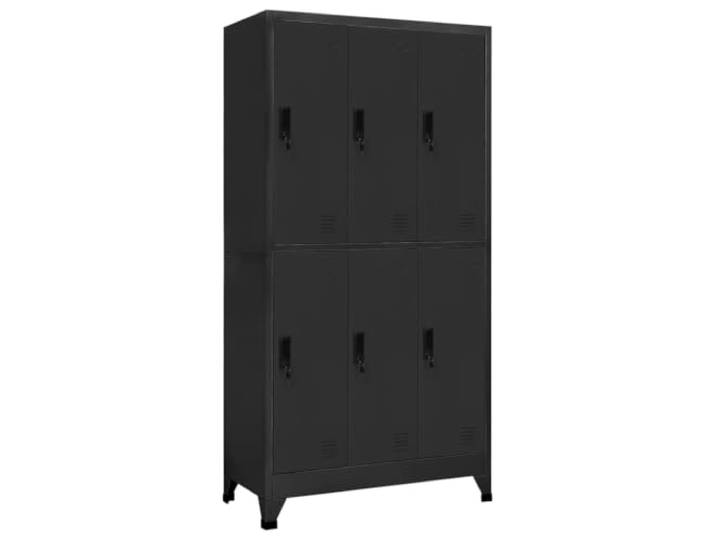 Schließfachschrank Anthrazit 90x45x180 cm Stahl mit abschließbaren Fächern Stahlkonstruktion, langlebig, leicht zu reinigen, mit Kleiderbügel, Namensschildhalter, für Schule und Büro