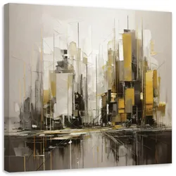 LEINWANDBILD Stadt Abstraktion Gold Minimalismus 30x30cm