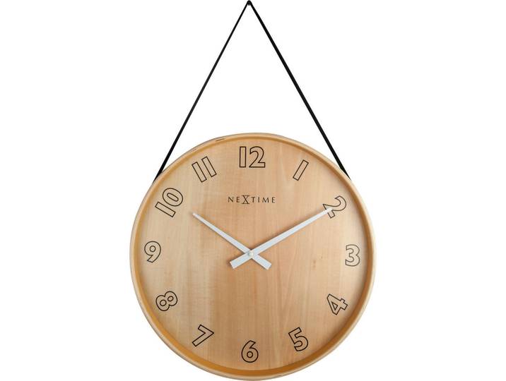 Nextime Wanduhr, Braun, Schwarz, Holz, 40x67x4.8 cm, RoHS, CE, leises Uhrwerk, Dekoration, Uhren, Wanduhren