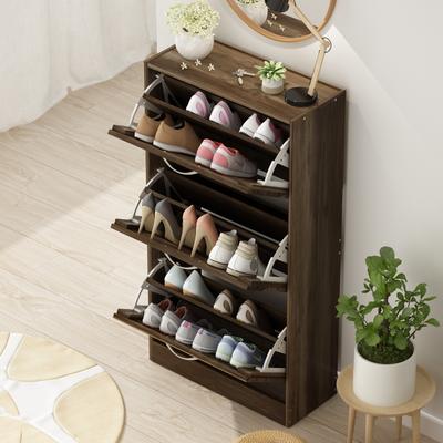 Timechee 12-15 Pair Shoe Storage Cabinet Space Saving Oak Dresser Chest