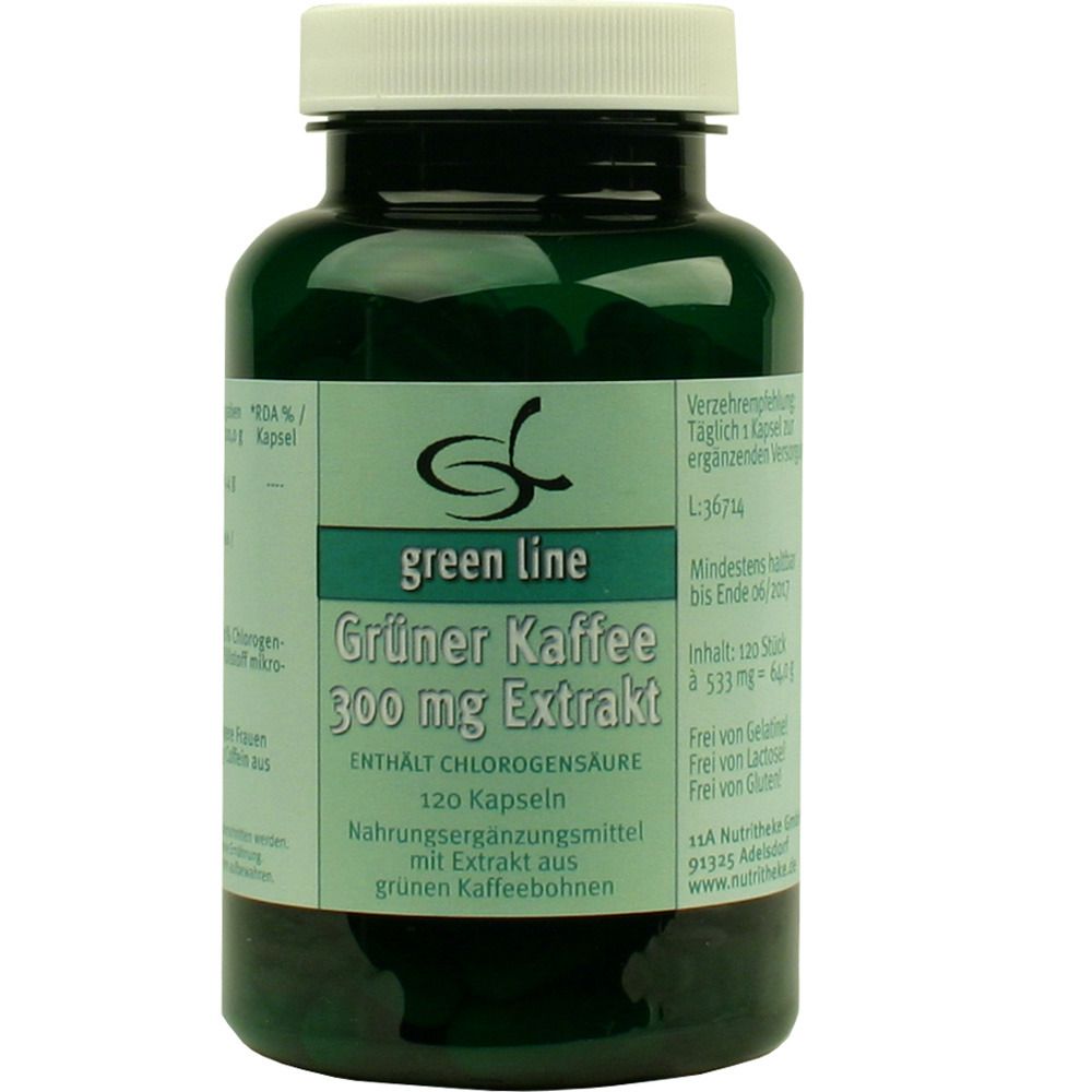 Grüner Kaffee 300 mg Extrakt Kapseln 120 St
