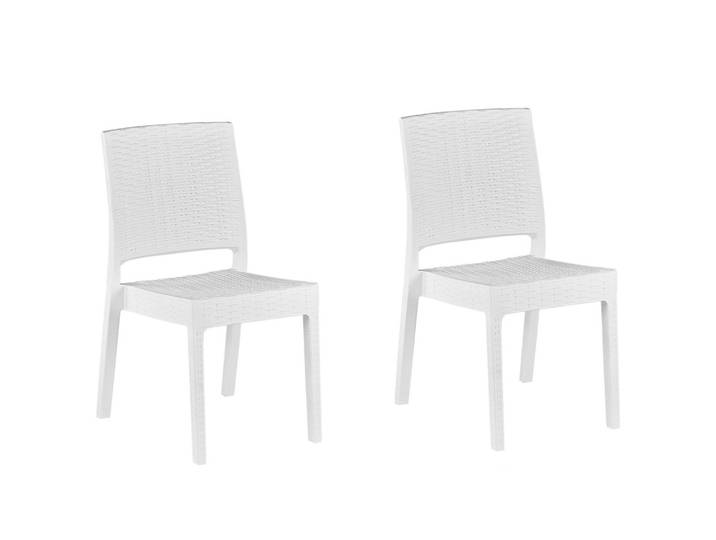 GARTENSTUHL 2er-Set Rattanoptik weiß Fossano