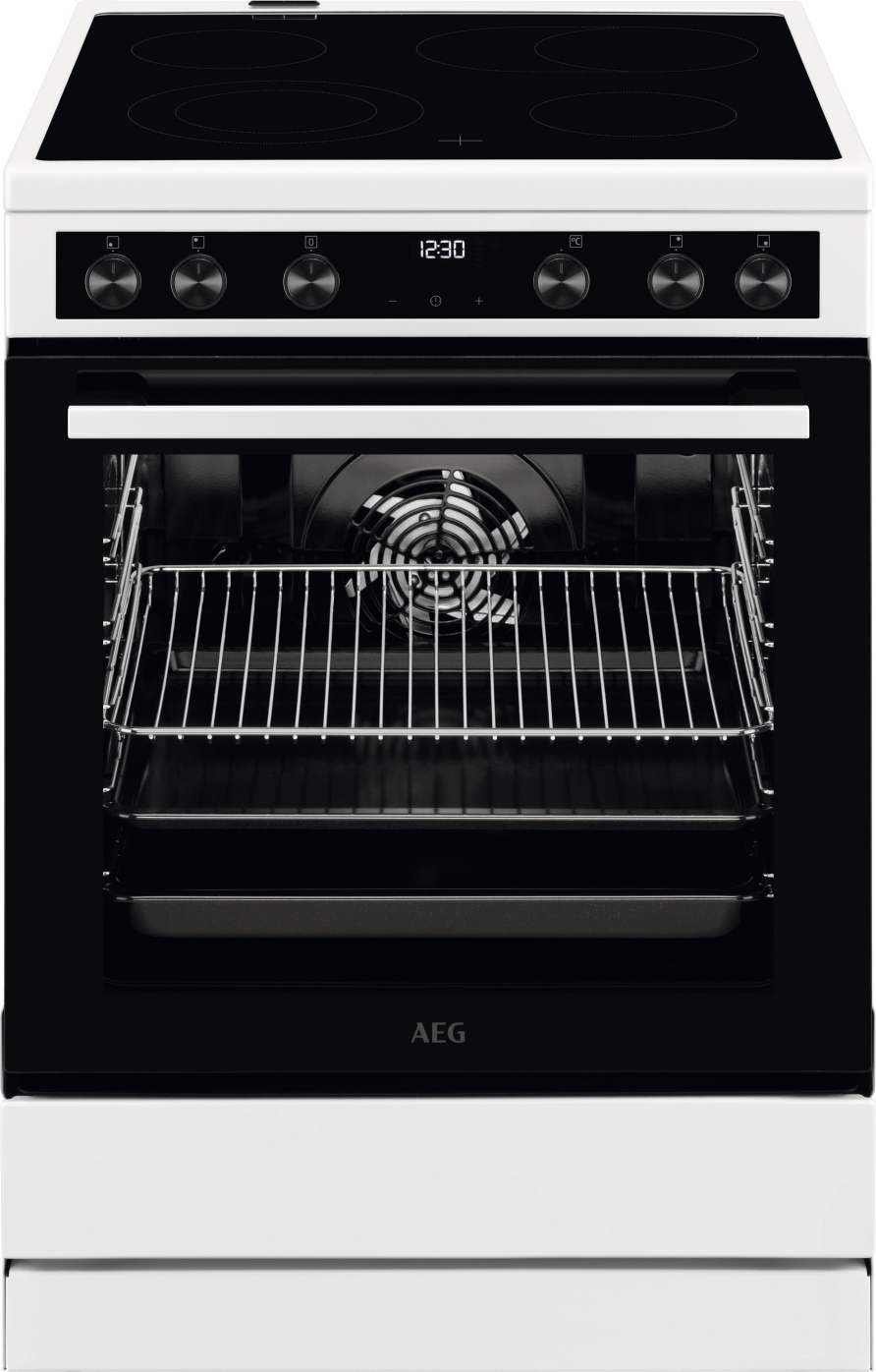 AEG CCB6446BBW, Freistehender Herd, Weiß, Drehregler, Touchsteuerung, Boden, 4 Zone(n), 4 Zone(n)