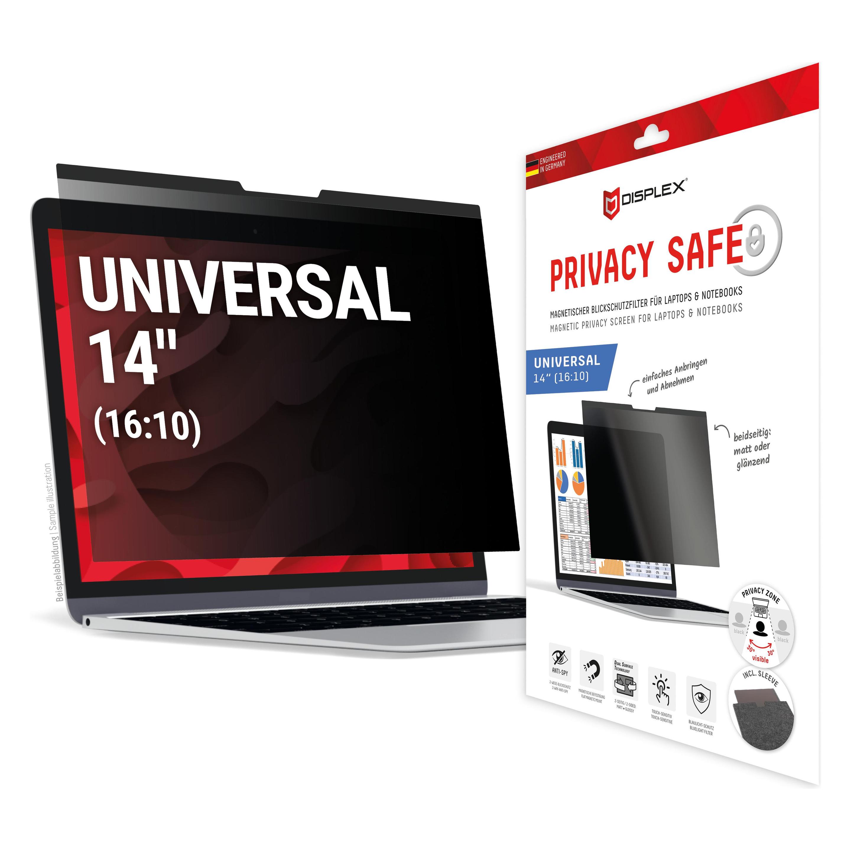 Displex Privacy Safe, Laptop Blickschutzfilter (14", 16:10) (02053)