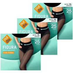 NUR DIE Damen Feinstrumpfhose Figura Große Größen 25 DEN 3er Pack