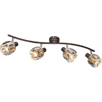 GLOBO LIGHTING Deckenspot "INDIANA", bronzefarben, 4, H: 18cm, 1 Stk., Leuchten, Deckenstrahler für Wohn- & Esszimmer Bronze, Deckenspot