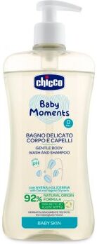 Chicco Baby Moments champô suave para bebés cabelo e corpo 500 ml. Baby Moments