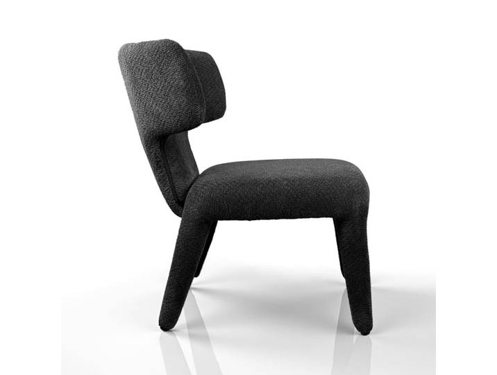 Fauteuil tissu chiné anthracite 80x67x75 cm