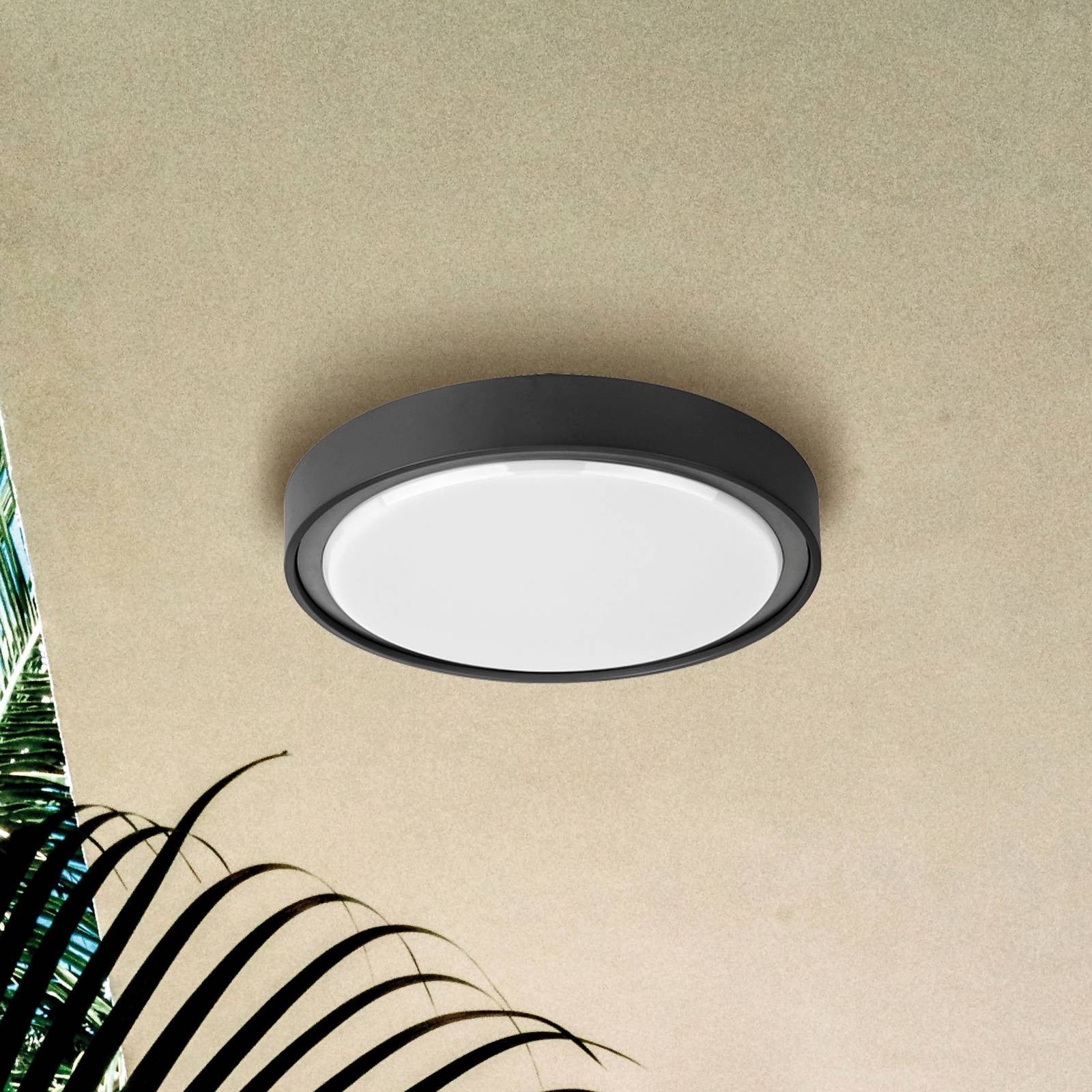 Viokef Anabella LED buiten plafondlamp, donkergrijs, rond