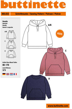 buttinette Schnitt "Hoodie" für Kinder