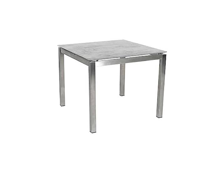Greemotion Bistrotisch Sydney Edelstahl Glaskeramikplatte ca. 90 x 74 x 90 cm Silber/Grau