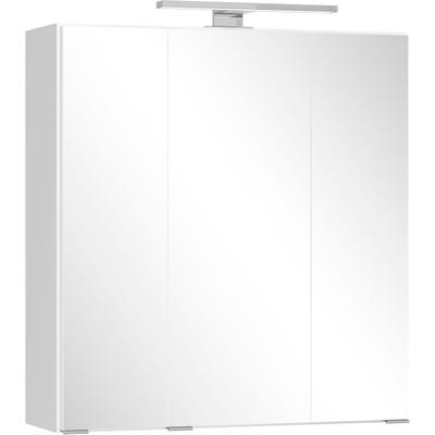 Badezimmerspiegelschrank WELLTIME "CABO, gedämpfte Scharniere", weiß, B:60cm H:64cm T:20cm, Holzwerkstoff, Schränke, Rundumsicht, dank besonderer Klapptechnik