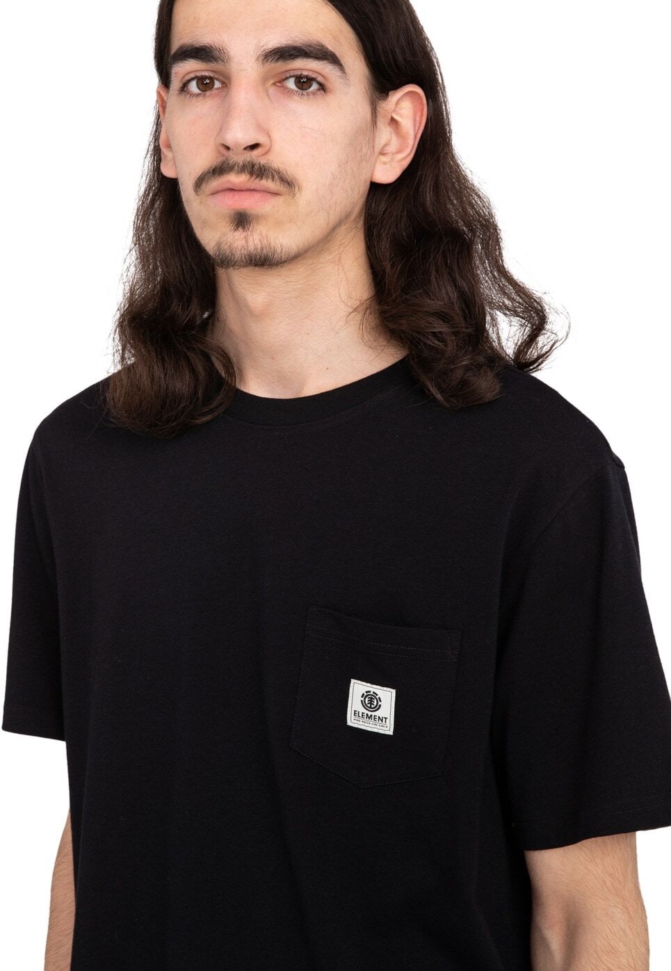 Rundhalsshirt ELEMENT "Basic Pocket", Herren, Gr. XL, schwarz (flint schwarz), Obermaterial: 100% Baumwolle., Shirts Rundhalsshirt flint schwarz XL