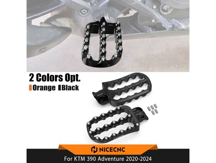Pour KTM 390 Adventure 2020-2024 Forgé 0 ° Repose-pieds plats élargis pour 390 Adventure 2024, 390 Adventure 2023, 2022