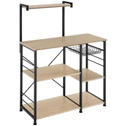 tectake Küchenregal Crawley 90x40x131,5cm  Industrial Holz Hell, Eiche Sonoma