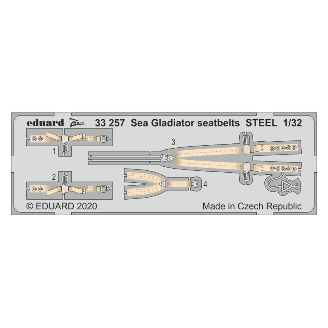 Eduard Sea Gladiator seatbelts STEEL for ICM (33257)