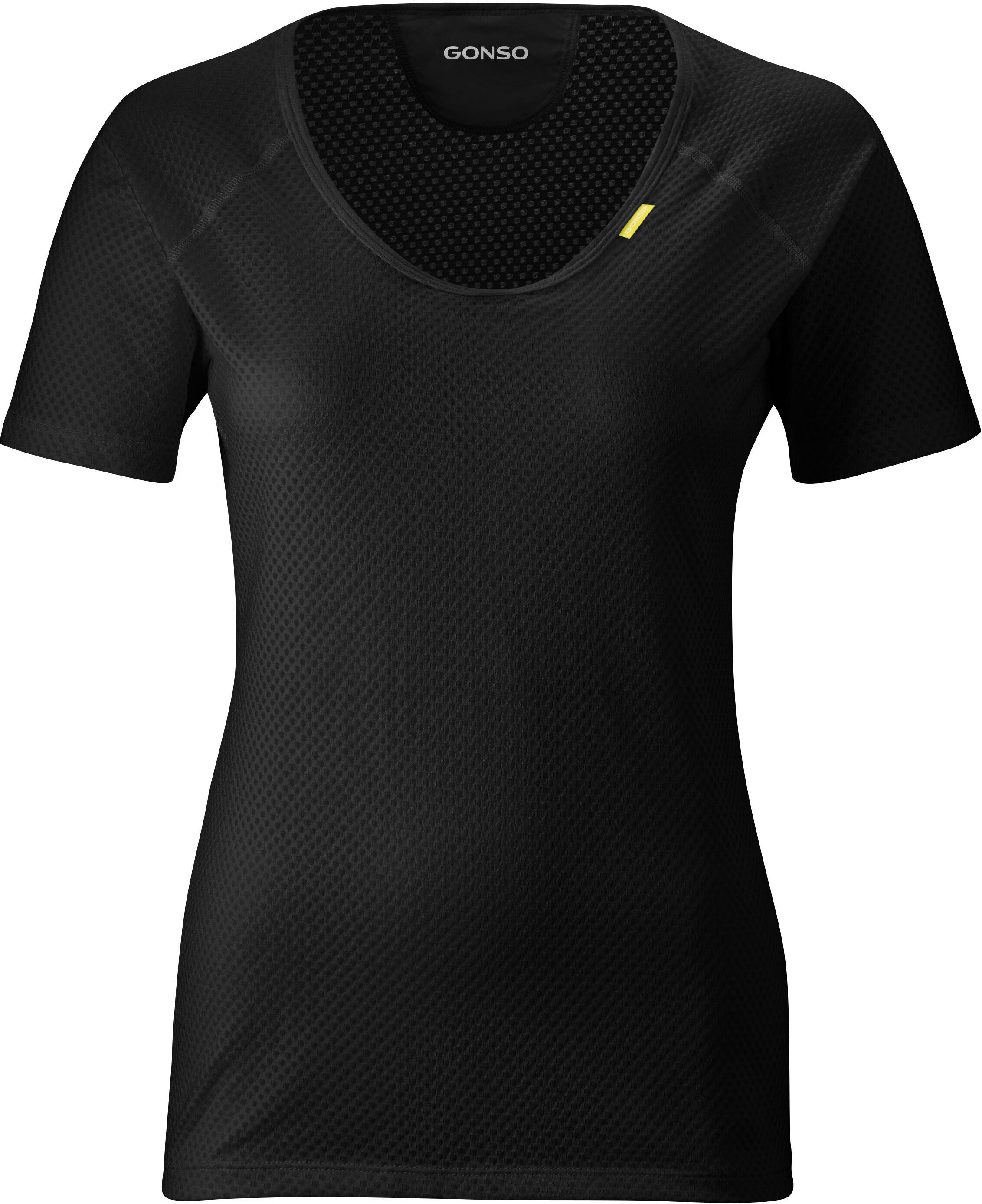 Funktionsshirt GONSO "Base Shirt W", Damen, Gr. 48, schwarz, 89% Polypropylen, 11% Elasthan, Rundhals, Shirts Funktionsshirt, Damen Fahrrad-Unterhemd, elastisch und atmungsaktiv, Rundhals Radshirt schwarz 48
