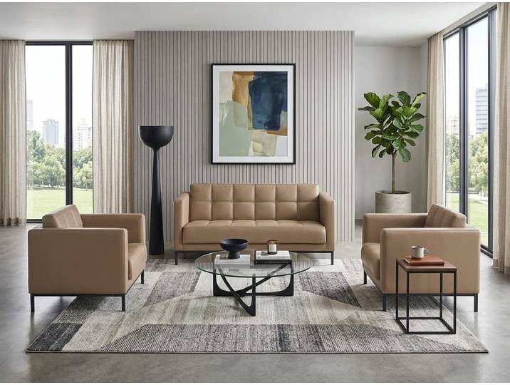 Xlmoebel Polstergarnitur 2-Sitzer Sofa Sessel braun modern elegant funktional vielseitig, (1-tlg)