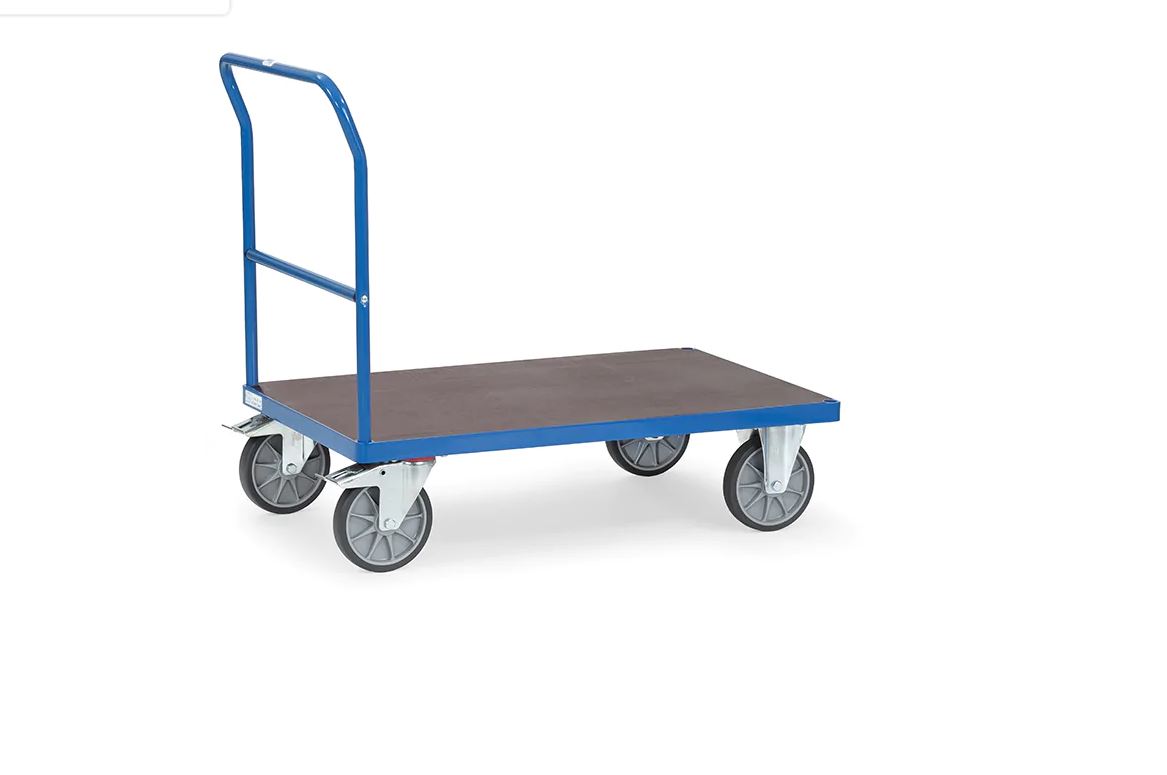 Fetra Schiebebügelwagen mit wasserfester Siebdruck Plattform Ladefläche 1.000 x 600 mm