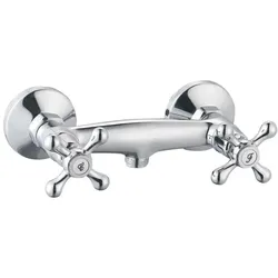 Rousseau, Duscharmatur + Badewannenarmatur, Bimando-Hahn Beverley Messing 15 cm Dusche