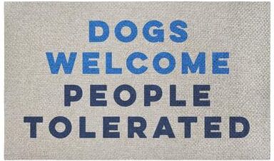 "Stupell Dogs Welcome People Tolerated Outdoor Door Mat, design by Lil' Rue, 18""x30"""