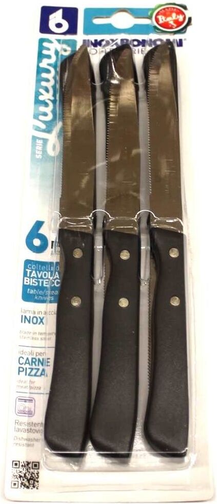 Set coltelli Coltellerie Inox Bonomi 38006 per pizza Nero