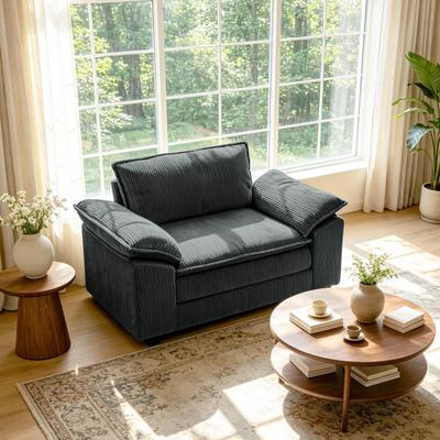 DREAMSIDEA Modern Corduroy Accent Chair Upholstered Armchair