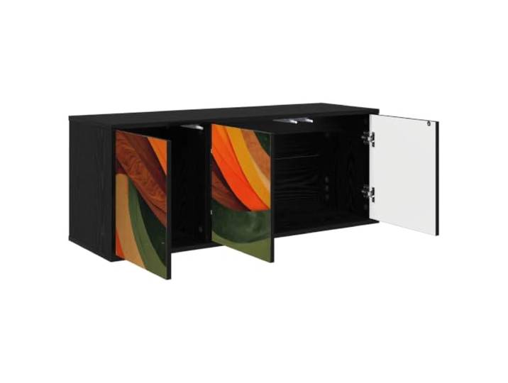 PUGYNBK Bonn TV-Schrank, Wandmontage, 102 x 33 x 40 cm Aus Holz, schwimmendes Design, geräumige Aufbewahrung, dekoratives Muster, Reinigung mit trockenem Tuch