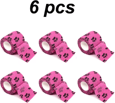 Inspire Picks 6PCS Self Adhesive Dog Leg Wraps Protective Paw Bandages For Outdoor Walks 6 Pcs Pink 5cm X 4.5m