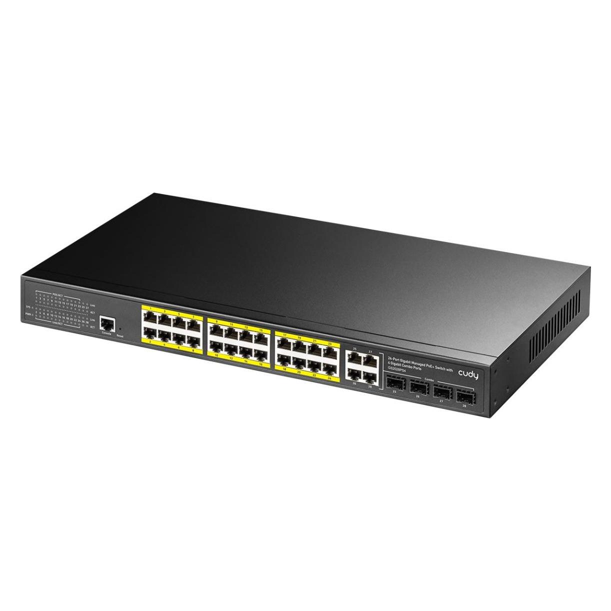 Cudy Switch GS2028PS4-400W 24-Port Gigabit L2 Managed PoE+ 400W 4x Gigabit Combo Ports (24 Ports) (GS2028PS4-400W)