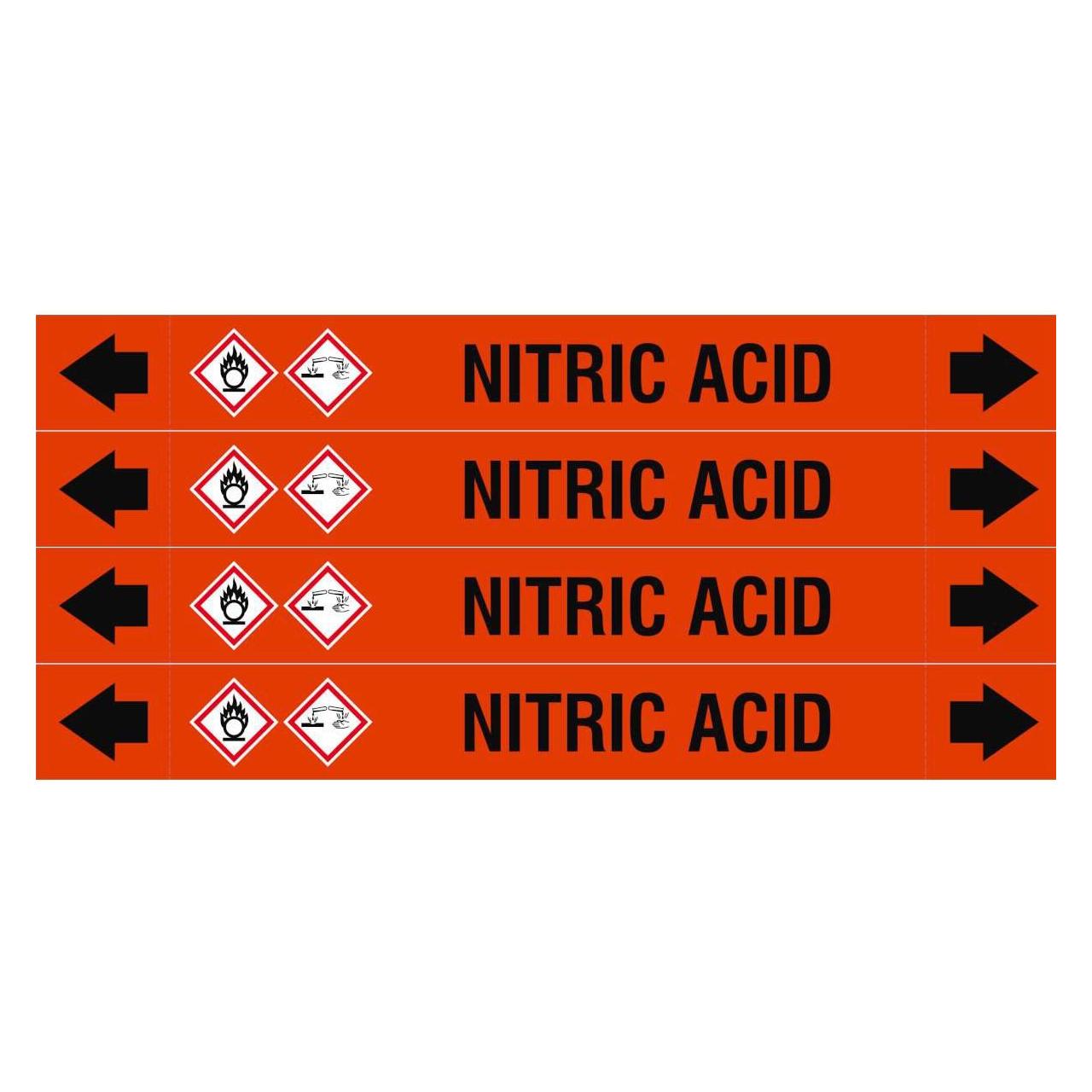 Brady ASME - Rohrmarkierer - Nitric Acid (ASMEPM-26X230MM-NITRIC ACID)