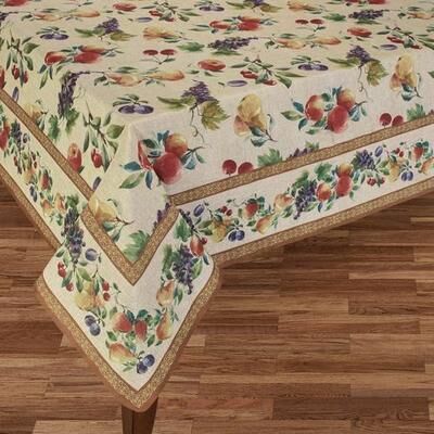 Touch of Class Fruit Medley Oblong Tablecloth Multi Warm, 70 x 104, Multi Warm