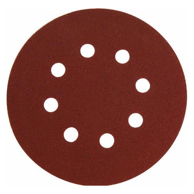 Extol Papier-Schleifteller, Klettverschluss, 10er-Pack, 125mm, P40, 8-Loch (40) (EX8803561)