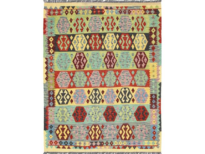 Kelim Afghan Teppich 155x197 Handgewebt Orientteppich Wolle