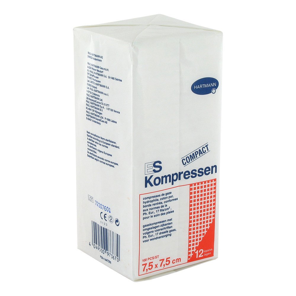 PAUL HARTMANN AG Es-kompressen unsteril 7,5x7,5 cm 12fach 01447200