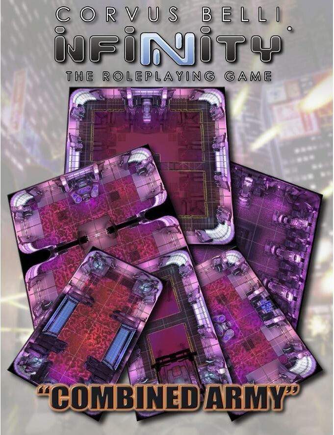 Infinity RPG: Combined Army Geomorphic Tile Set, 32 Double-Sided Tiles, 30x30mm Grid, Modiphius Entertainment