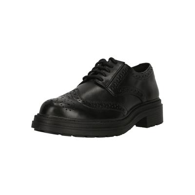 Schnürschuh CLARKS "Orinoco3 Derby", Damen, Gr. 39, schwarz, Leder, Schuhe Schnürschuh, mit stilvollen Ziernähten