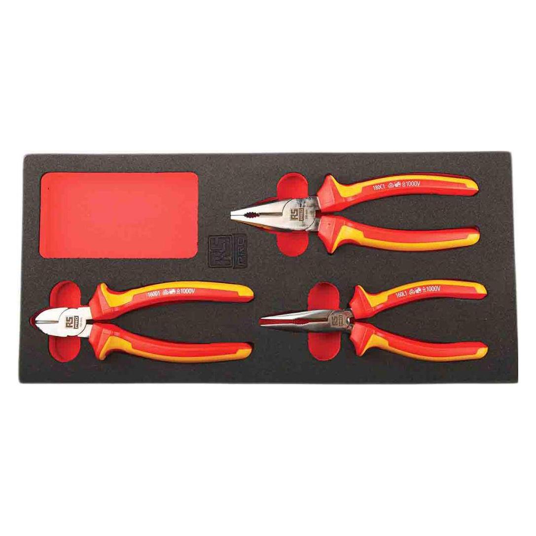 RS PRO 3pc VDE Insulated Pliers Set (385 mm) (8335931)