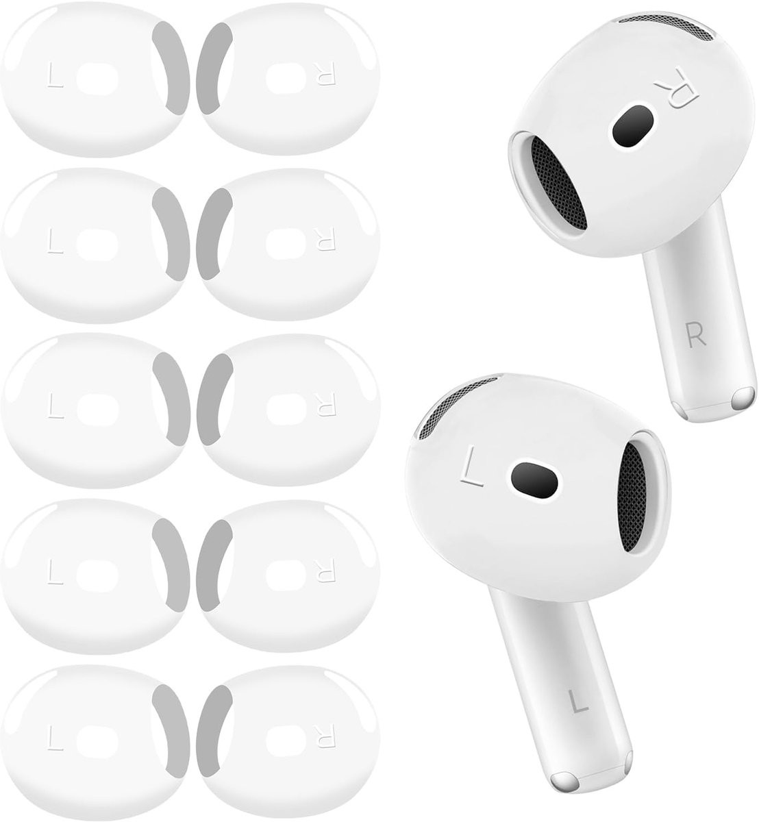 Ultradunne siliconen oorkussens voor Apple AirPods 4, wit