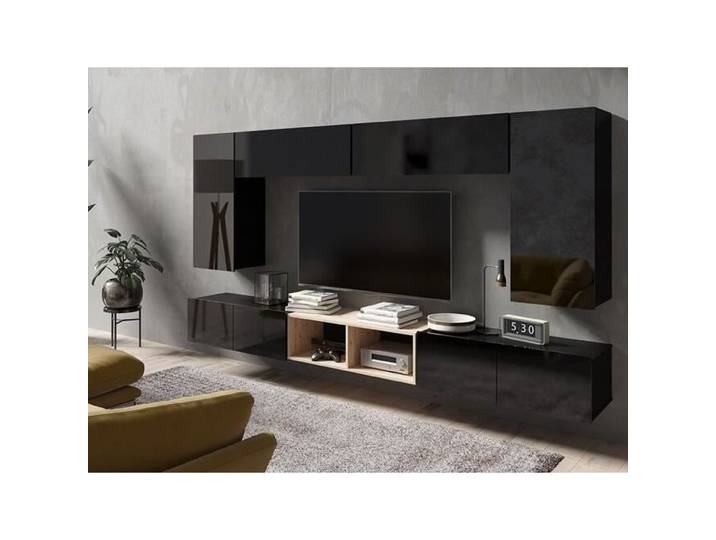 Rangement de salon - Rangement de salon Providence B141 196355 - Noir - 300x43cm
