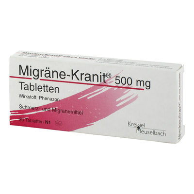 HERMES Arzneimittel GmbH MIGRÄNE KRANIT 500 mg Tabletten 20 St 03438010