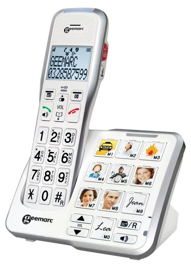 Geemarc AmpliDECT 595 draadloze versterkte telefoon voor mensen met gehoorverlies met 50 dB versterking, fototoetsen en SOS-knop - Duitse versie
