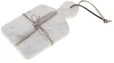 IH Casa Decor Marble Cheese Board With Spreader White