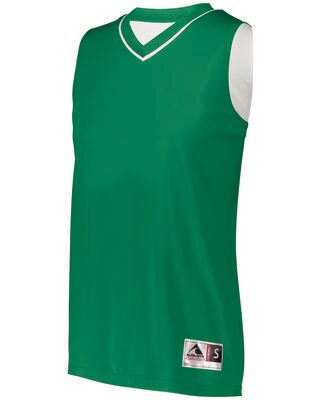 Augusta Sportswear 154 Athletic Women's Reversible Jersey T-Shirt in Kelly/White size XL   Polyester