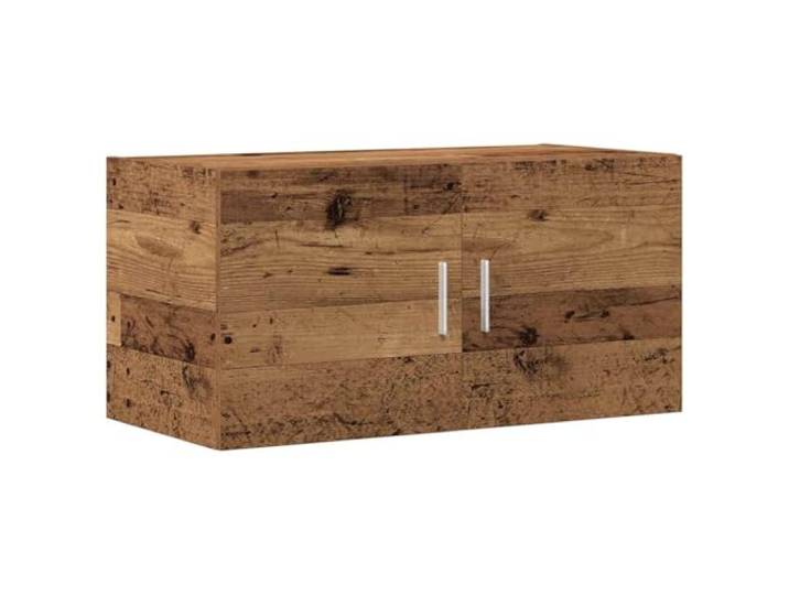 QINXIXINAIXI Wandschrank Altholz-Optik 80x39x40 cm Holzwerkstoff 2 Fächer mit Türen, Wandmontage, Schwebeschrank, Highboard, Wohnzimmer, Schlafzimmer, Arbeitszimmer