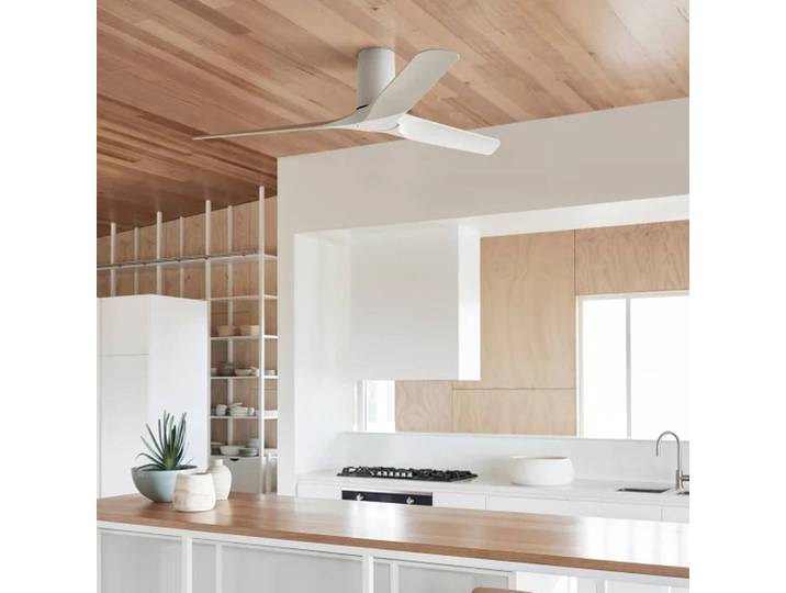 Beacon Lighting Deckenventilator Londo weiß DC-Motor Ø 132 cm leise, weiß / opal, für Wohn- / Esszimmer, Kunststoff, Modern