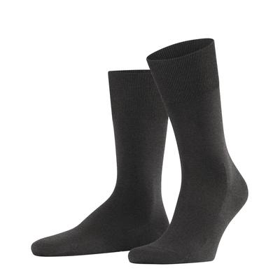 Socken FALKE "ClimaWool", Damen, Gr. 39-40, grau (3117, anthra mel), Materialmix, unifarben, Socken Socken, mit temperaturausgleichender Funktion, atmungsaktiv