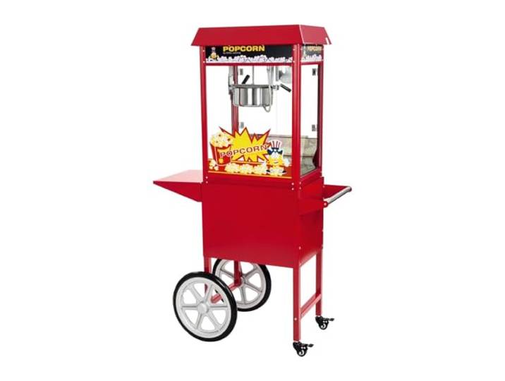 Royal Catering Popcornmaschine Popcorn Maker Pop-Corn Automat mit Wagen Rot Inkl. Zubehör